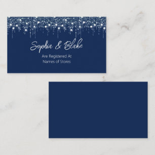 Blue & White Hanging Lights Wedding Registry Enclosure Card
