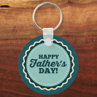 Blue White Happy Father's Day Dad Key Ring