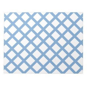 Blue White Harlequin Diamond Stripe Pattern Notepad