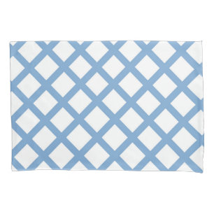 Blue White Harlequin Diamond Stripe Pattern Pillowcase