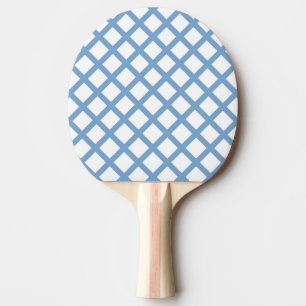 Blue White Harlequin Diamond Stripe Pattern Ping Pong Paddle