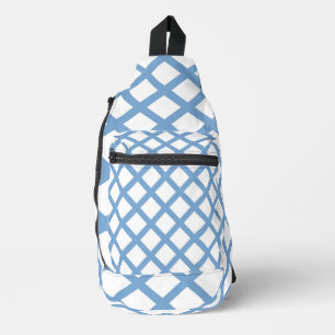 Blue White Harlequin Diamond Stripe Pattern Sling Bag