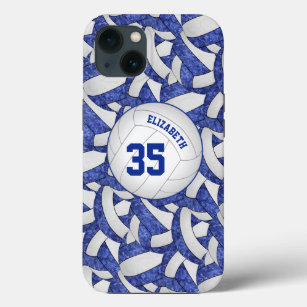 blue white her volleyball team colours personalise iPhone 13 case