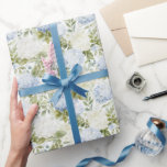 Blue White Hydrangea Romantic Floral Wedding Wrapping Paper<br><div class="desc">Blue White Hydrangea Romantic Floral Wedding Bridal Shower</div>