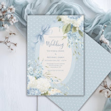 Blue White Hydrangeas Vintage Elegant Wedding