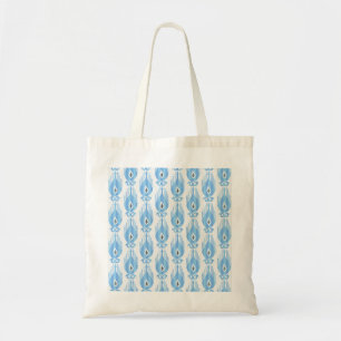 Blue White Ikat Pattern Design Tote Bag