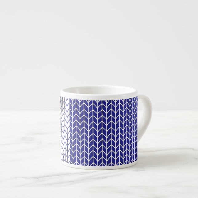 BLUE & WHITE KNIT Espresso Cup (Front Right)