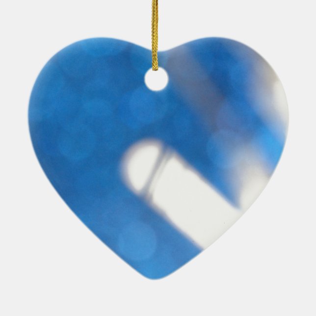 Blue White Light Effects Ceramic Tree Decoration (Back)