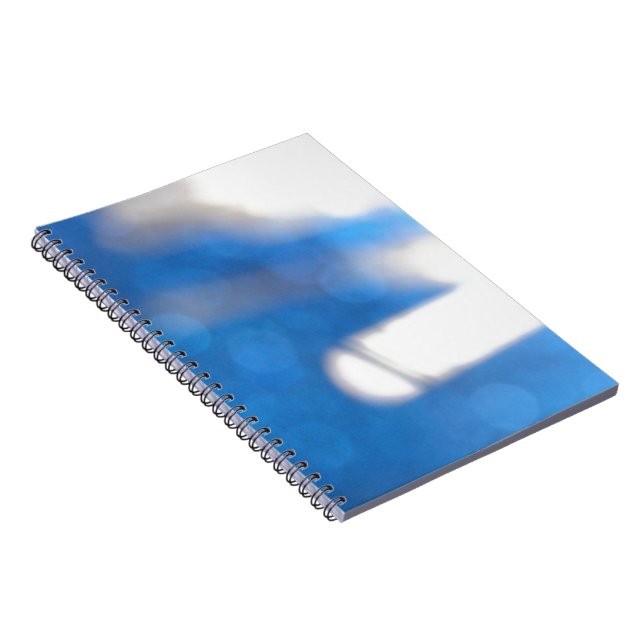 Blue White Light Effects Spiral Notebook (Right Side)