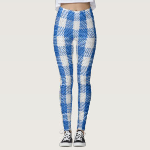 Blue-white lined dining clothes. leggings