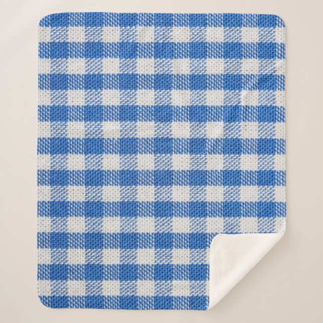Blue-white lined dining clothes. sherpa blanket (Front)