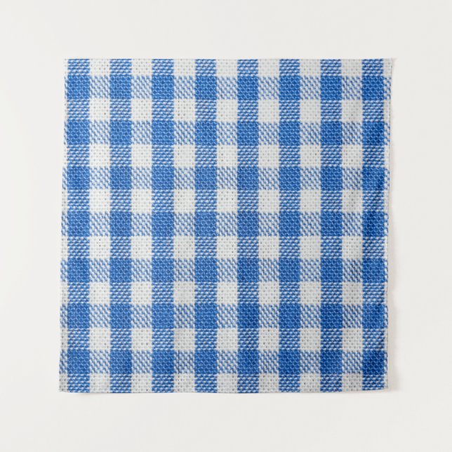 Blue-white lined dining clothes. tapestry (Front)