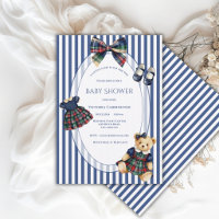 Blue & White Little Lady Teddy Bear Vintage Girl
