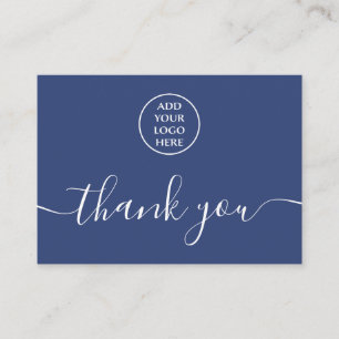 Blue White Logo QR Code Thank You For Your Order Business Card