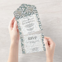 Blue White Lotus Flowers Wedding