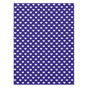 Blue White Love Heart Pattern Design Tablecloth