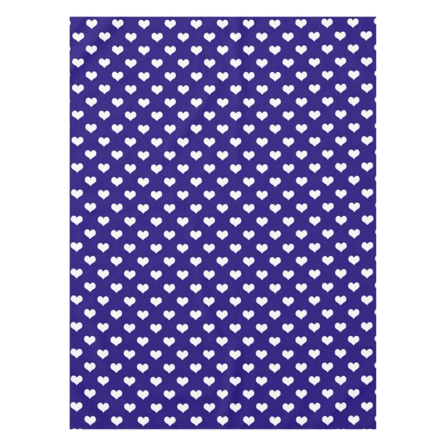 Blue White Love Heart Pattern Design  Tablecloth (Front)