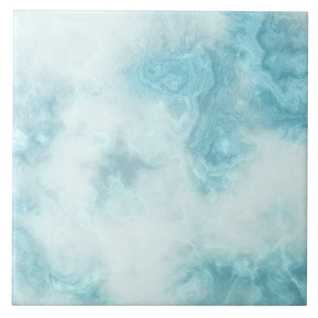 Blue white marble effect tile (Front)