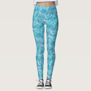 Blue & White Marble Texture Leggings