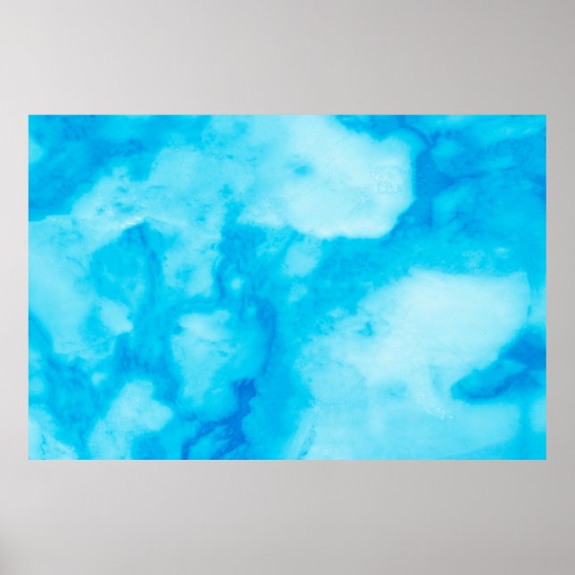 Blue White marble texture with natural patternabst Poster (Front)