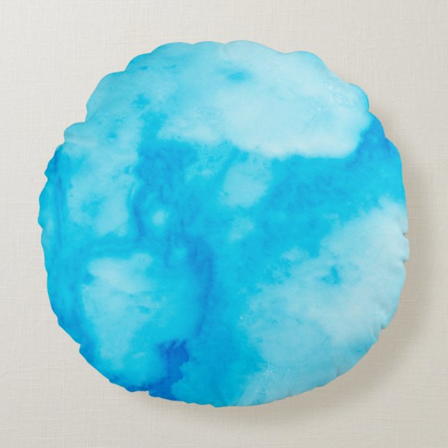 Blue White marble texture with natural patternabst Round Cushion (Front)