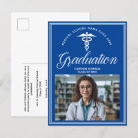 Blue White Medical School Photo Graduation