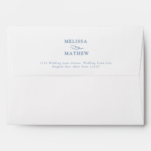 Blue & White Mediterranean Pattern Address Wedding Envelope