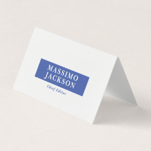 Blue White Minimal Modern Professional Business Card