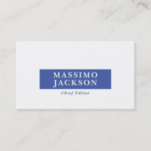 Blue White Minimal Modern Professional Business Card