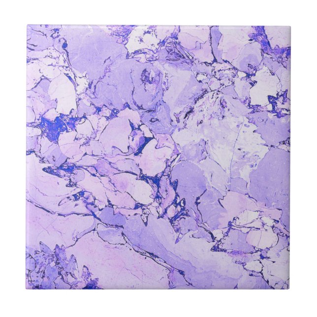 Blue White Modern Italian Marble Elegant Abstract Tile (Front)