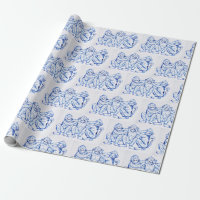 Blue & White Monkey Paper