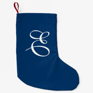 Blue & White Monogram Christmas Stocking