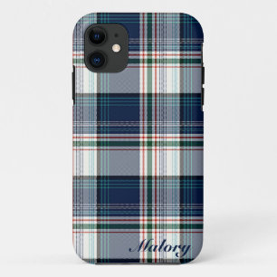 Blue & White Multi Thread Plaid Case-Mate iPhone Case