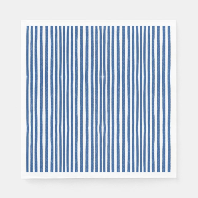 Blue & White Nautical stripes  Napkin (Front)