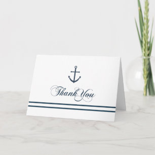 Blue & White Nautical Thank You Card