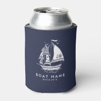 Blue & White Nautical Wind-sailing Boat