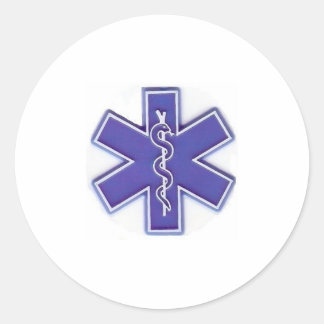 blue & white number two classic round sticker