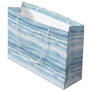 Blue White Ocean Waves Wedding Large Gift Bag