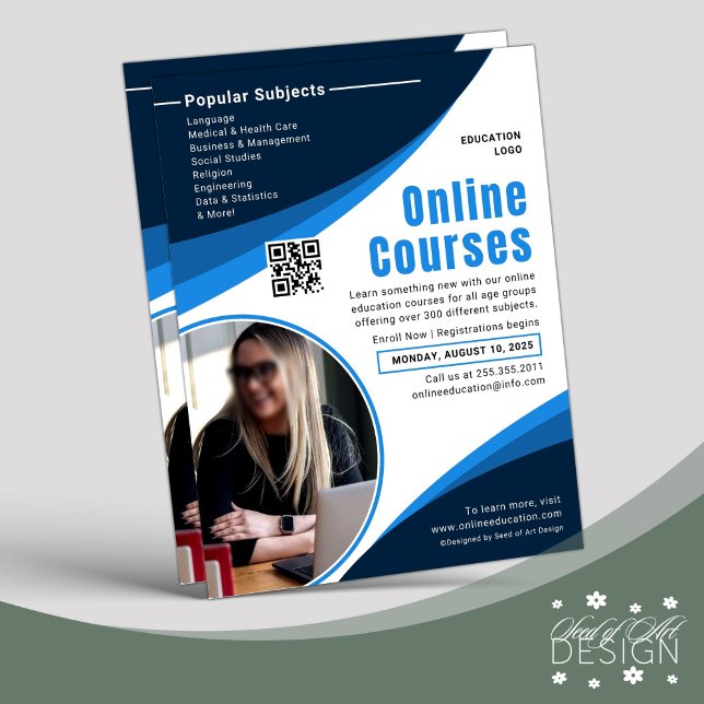 Blue & White Online Course Advertisement Flyer (Creator Uploaded)