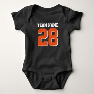 Blue White Orange Football Sports Baby Romper Bodysuit