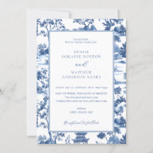 Blue & White Pagoda Chinoiserie Toile Wedding 