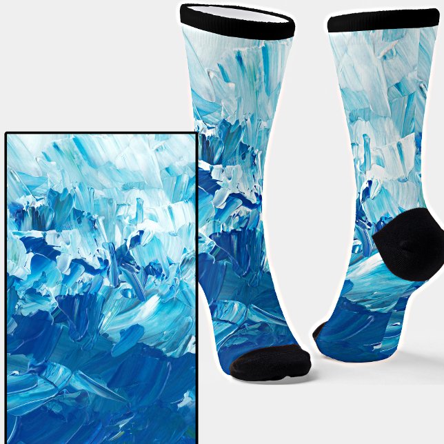 Blue & White Paint Effect Socks (Creator Uploaded)
