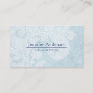 Blue White Paisley Business Card
