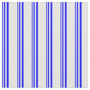 Blue & White Pattern of Stripes Fabric