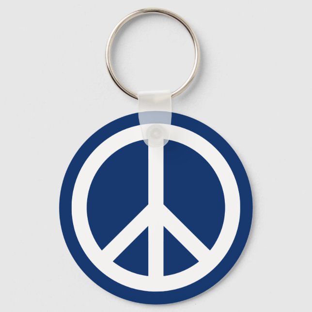 Blue & White Peace Key Ring (Front)
