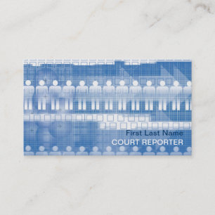 Blue white people court reporter business cards