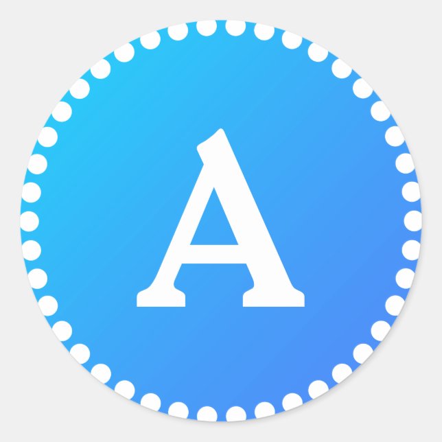 Blue & White Personalised Monogram Envelope Seal (Front)