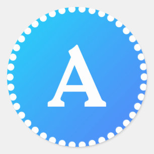 Blue & White Personalised Monogram Envelope Seal