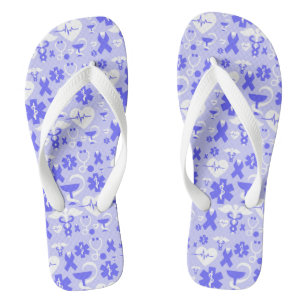 Blue white pharmacy element pattern jandals