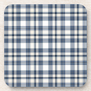 Blue White Plaid 1 Coaster